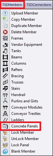 TSD MEMBER TOOLBAR - concrete panel