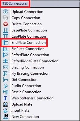 TSD connections TOOLBAR - ENDPLATE CONNECTION