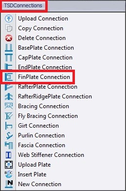 TSD connections TOOLBAR - Finplate connection