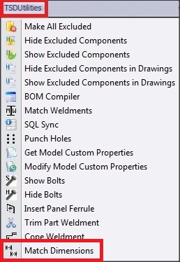 TSD UTILITIES TOOLBAR - match dimesions