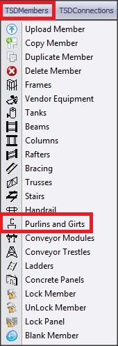 TSD MEMBER TOOLBAR - purlins & girts