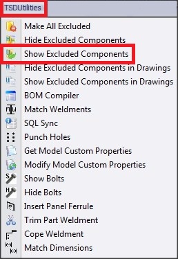 TSD UTILITIES TOOLBAR - show excluded comp