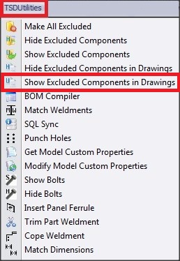 TSD UTILITIES TOOLBAR - show excluded comp in drawing